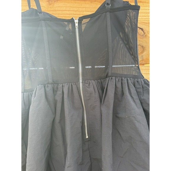 Black Fit And Flare Dress Forever 21‎ Caged Fit & Flare Mini Dress Size Medium - Picture 8 of 12